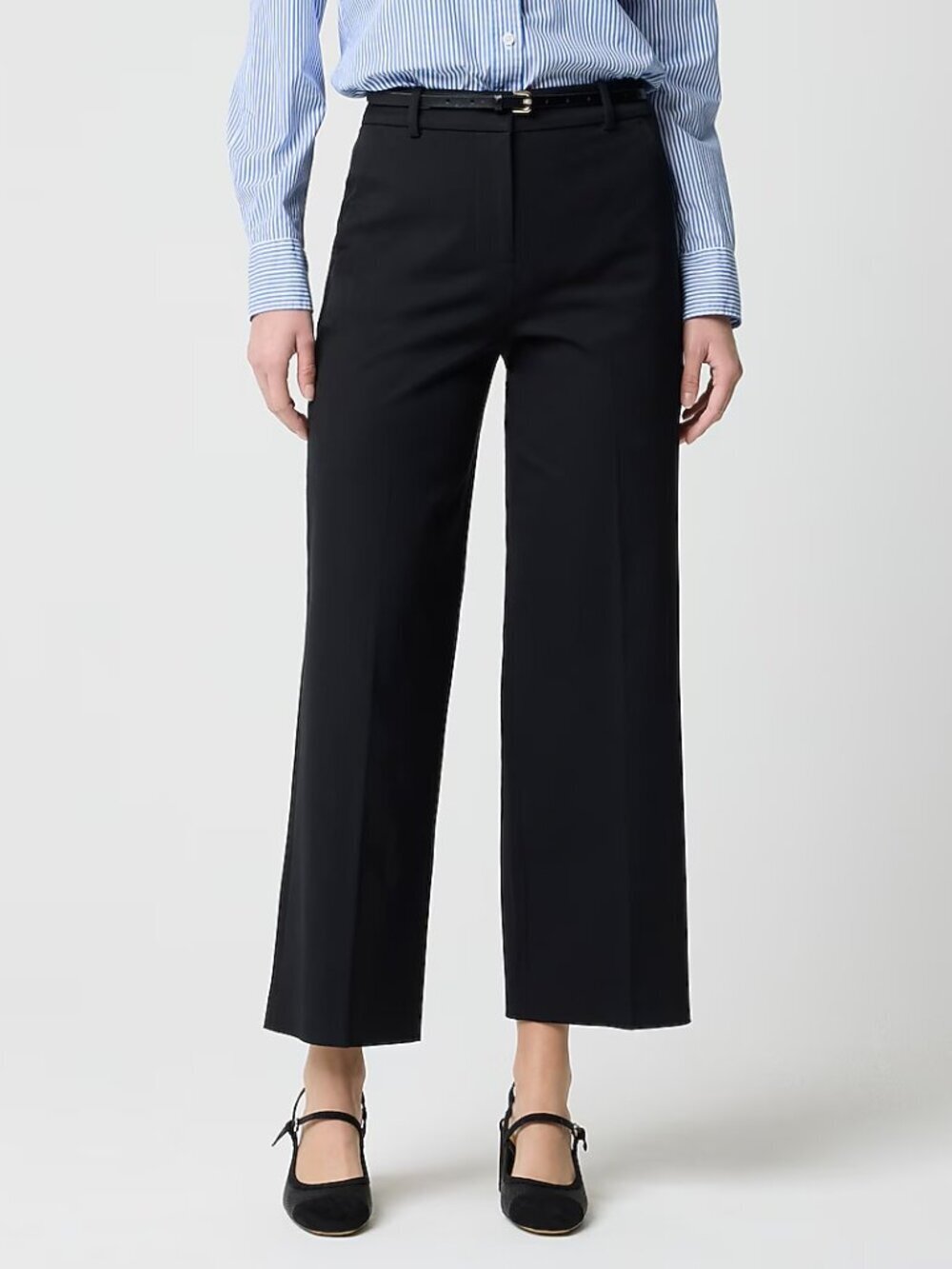 J. Crew Remy Wide Leg Cropped Length Pants Black Plus Size 22 NWT